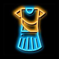 vrouw tennis pak neon gloed icoon illustratie vector