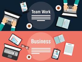 teamwerk sjabloon banner set vector