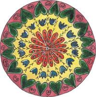 oosters mandala bloemen ornament in een cirkel vector