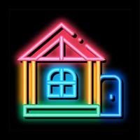 Speel huis voor kinderen neon gloed icoon illustratie vector