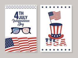 usa onafhankelijkheidsdag viering banner set vector