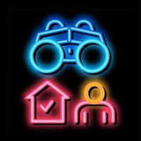 huis toezicht neon gloed icoon illustratie vector