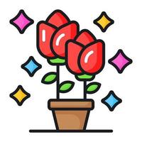 een boeiend ingemaakt roos bloemen vector ontwerp, modern en modieus stijl