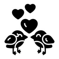 mooi vector icoon van liefde vogels, bewerkbare stijl