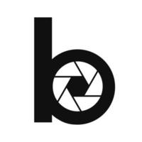 eerste brief b fotografie logo camera lens concept. fotografie logo symbool vector