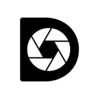 eerste brief d fotografie logo camera lens concept. fotografie logo symbool vector