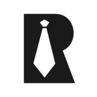 brief r stropdas logo ontwerp vector