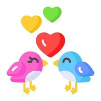 mooi vector icoon van liefde vogels, bewerkbare stijl