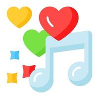 muziek- Notitie met hart symbool concept van romantisch muziek- vector