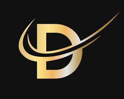 eerste monogram brief d logo ontwerp met luxe concept vector