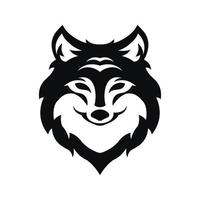 wolf hoofd zwart logo icoon ontwerp vector illustratie