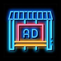 reclame in teller op te slaan neon gloed icoon illustratie vector