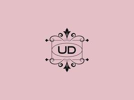 creatief ud logo icoon, elegant ud luxe brief logo vector