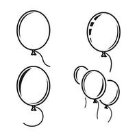 ballons, pictogrammen reeks Aan wit achtergrond vector