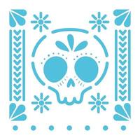 Mexicaanse blauwe schedel pictogram op witte achtergrond vector