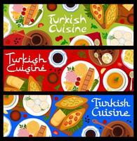 Turks keuken restaurant maaltijden vector banners