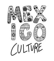 mexico cultuur belettering op een witte achtergrond vector