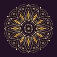 luxe mandala met gouden kettingen, kralen. Arabisch Islamitisch oosten- stijl. decoratief creatief mandala voor afdrukken, poster, omslag, brochure, folder, banier vector