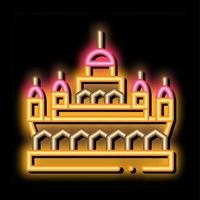 masjid jame moskee neon gloed icoon illustratie vector