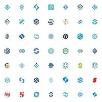 verzameling van letter s logo-ontwerpbundel inspiratie vector