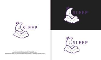 logo illustratie vector grafisch van de maan is glimlachen in haar slaap.