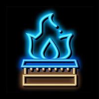 gas- in keuken brander neon gloed icoon illustratie vector