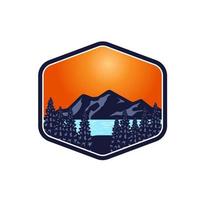 buitenshuis berg avontuur logo grafisch ontwerp modern vector illustratie