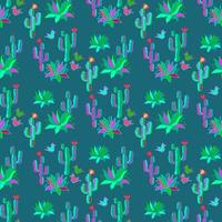 cactussen en agave. tekenfilm hand getekend Mexicaans vector naadloos patroon.