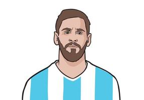 Argentijns voetballer Parijs heilige germain Leo messi. vector portret illustratie