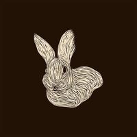 schattig konijn artwork stijl ontwerp vector