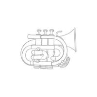 trompet musical lijn kunst illustratie ontwerp vector
