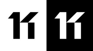 bedrijf logo monogram k brief eerste zwart en wit icoon minimaliseren stijl ontwerpen Sjablonen vector