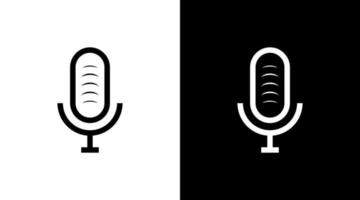 podcast logo monogram brood zwart en wit icoon illustratie stijl ontwerpen Sjablonen vector