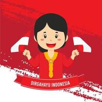 onafhankelijkheidsdag indonesië met karakter vector