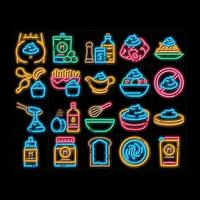 mayonaise kruid saus neon gloed icoon illustratie vector