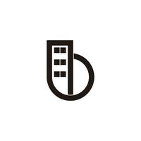 brief b gebouw gemakkelijk meetkundig appartement symbool logo vector