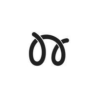 brief n schattig spiraal abstract logo vector