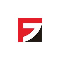 brief f j Japan stijl plein logo vector