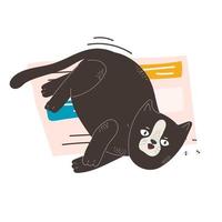 schattig kat in verschillend poses geïsoleerd Aan wit achtergrond in modern vlak stijl. dieren. vector illustratie