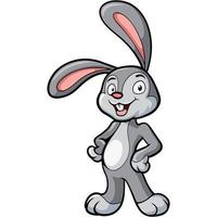 schattig konijn cartoon staande op een witte achtergrond vector