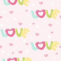 Valentijnsdag dag naadloos patroon met woord liefde vector