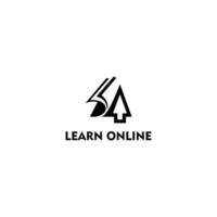 online aan het leren abstract logo ontwerp vector