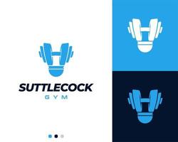 shuttle badminton Sportschool barbell logo vector