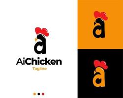 brief een kip logo logomerk vector