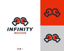 boksen oneindigheid sport modern logo vector