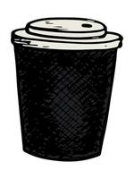 schattig kopje thee of koffie illustratie. eenvoudige beker clipart. gezellige huiskrabbel vector