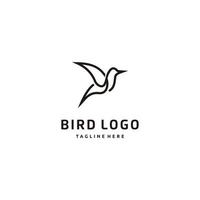 vliegend colibri lijn kunst logo ontwerp. minimalistische vogel symbool icoon vector