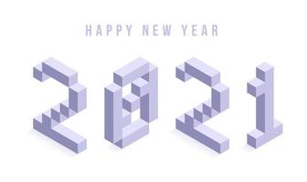 gelukkig nieuwjaar 2021 isometrische typografie vector