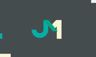 alfabet letters initialen monogram logo jm, mj, j en m vector