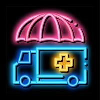 noodgeval ambulance auto neon gloed icoon illustratie vector